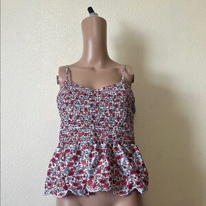 No Boundaries- Floral Red and White Women's Top